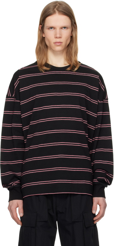 Photo: Juun.J Black Pin Stripe Long Sleeve T-shirt