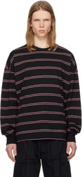 Juun.J Black Pin Stripe Long Sleeve T-shirt