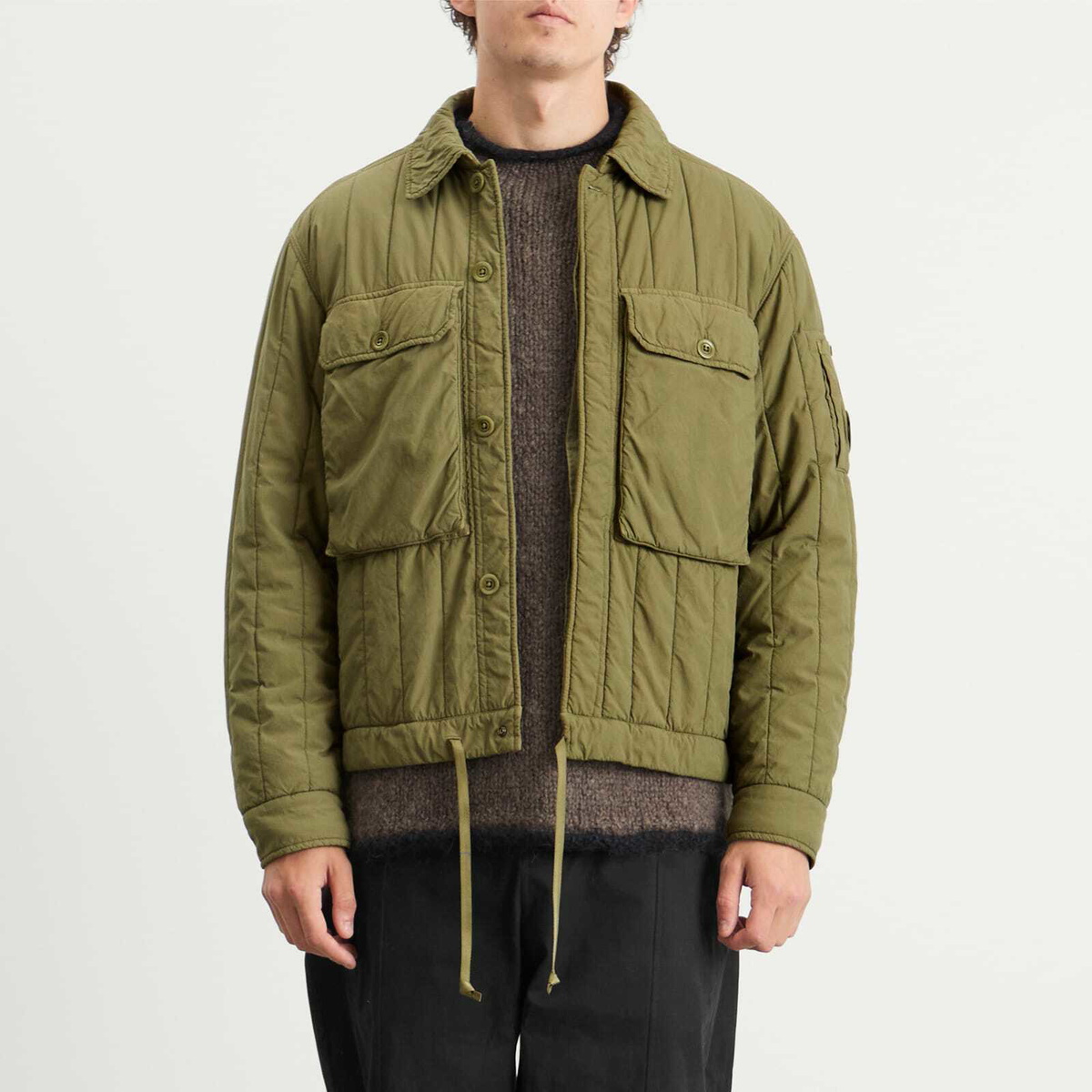 C.P. Company Men's Garment Dyed Quilted Jacket in Capers