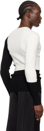 Peter Do White & Black Color Block Sweater