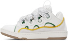 Lanvin SSENSE Exclusive White Leather Curb Sneakers
