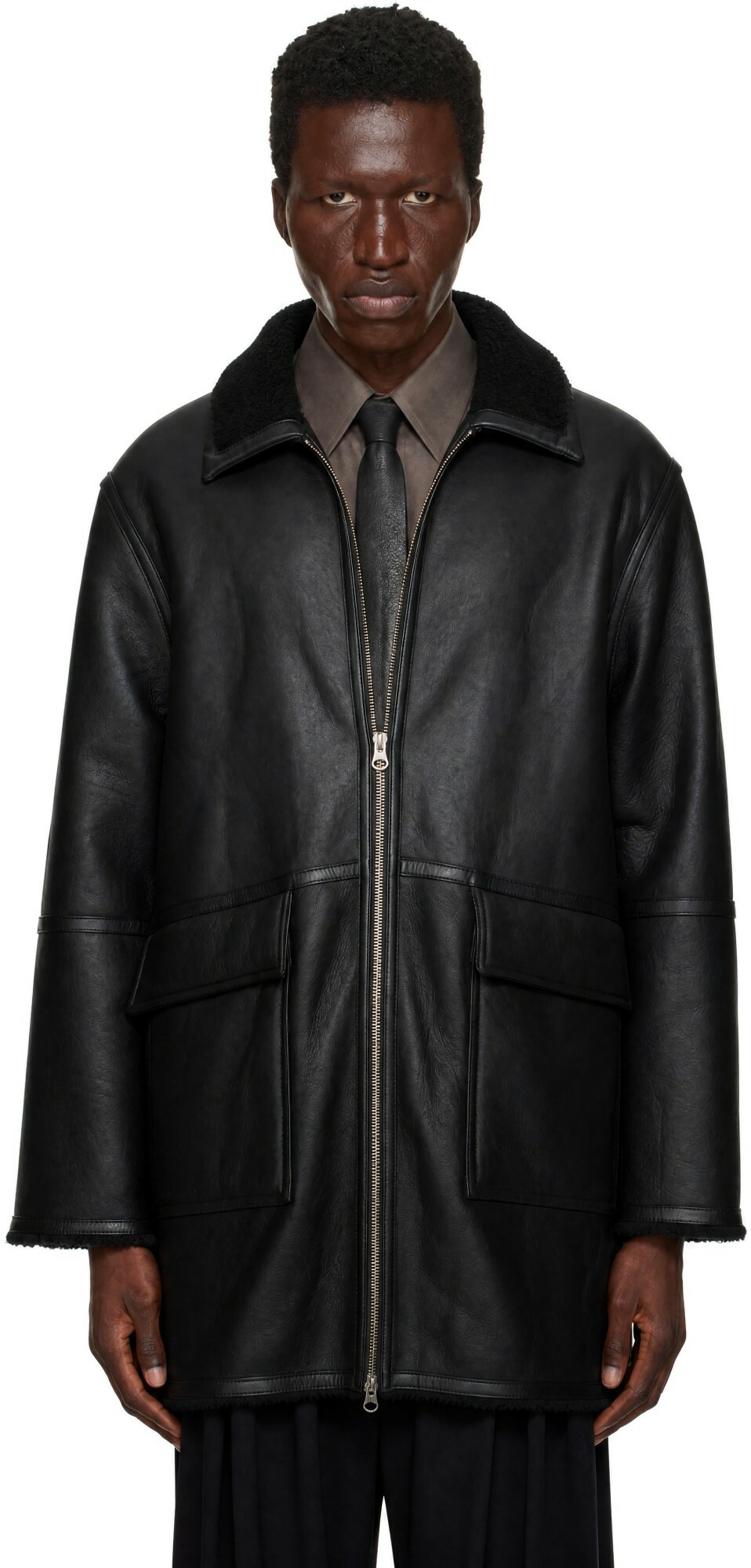 ANOTHER ASPECT Black Another 1.0 Shearling Jacket