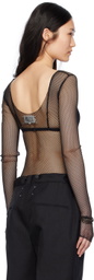 Maison Margiela Black Semi-Sheer Bodysuit