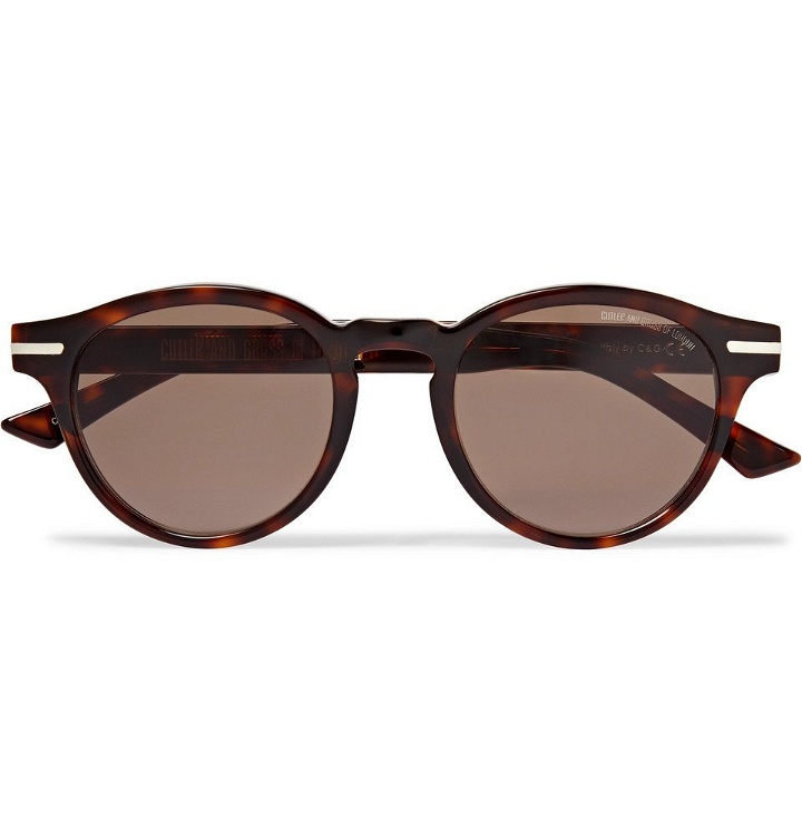 Photo: Cutler and Gross - Round-Frame Tortoiseshell Acetate Sunglasses - Tortoiseshell