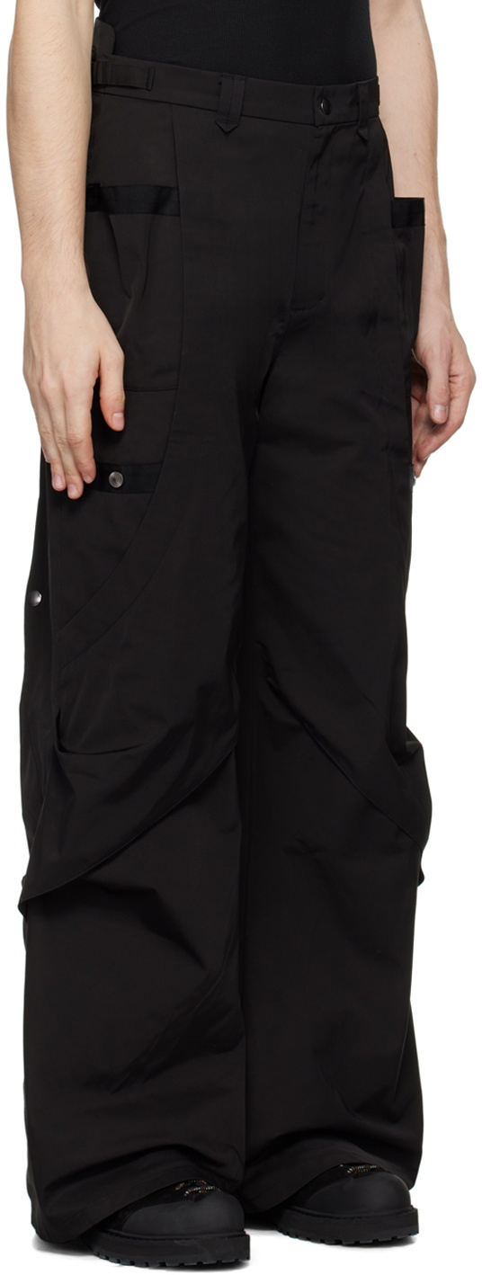 CMMAWEAR Black Hourglass Darted Cargo Pants CMMAWEAR