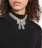 Balenciaga Crystal-embellished bow necklace
