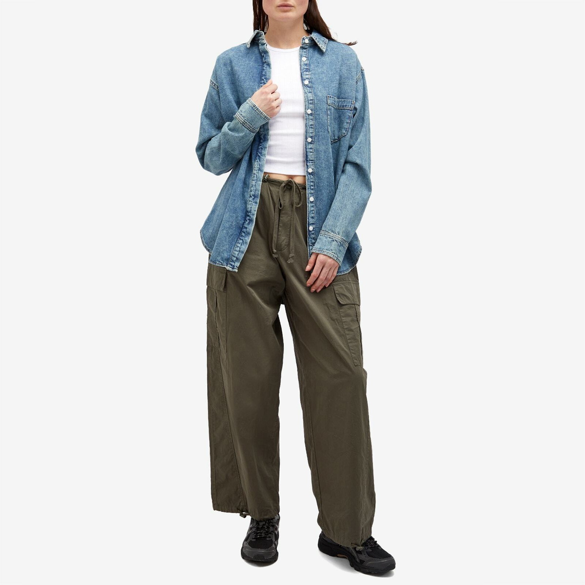 Good American Women's Denim Uniform Shirt in Indigo