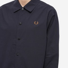 Fred Perry Men's Lightweight Overshirt in Navy