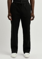 Percival Crinkled Stretch-cotton Trousers Black