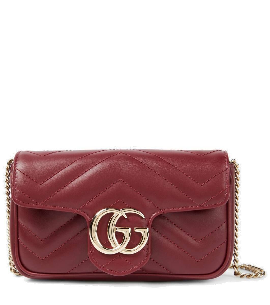 【GUCCI】 Leather Super Mini Shoulder Bag Mini shoulder bag with Web in black leather | GUCCI® US