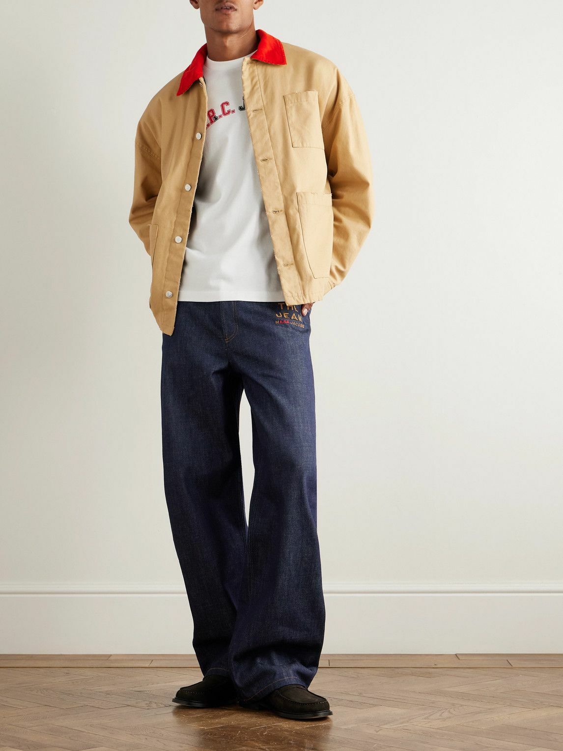 A.P.C. - Marc Jacobs Aaron Wide-Leg Logo-Embroidered Jeans - Blue