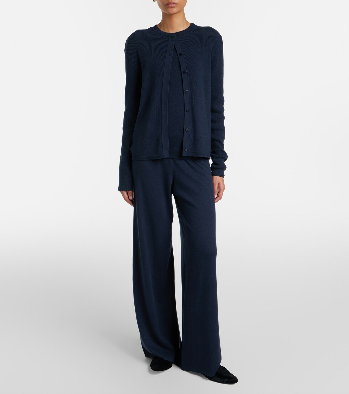 Lisa Yang Abeena ribbed-knit cotton and cashmere cardigan