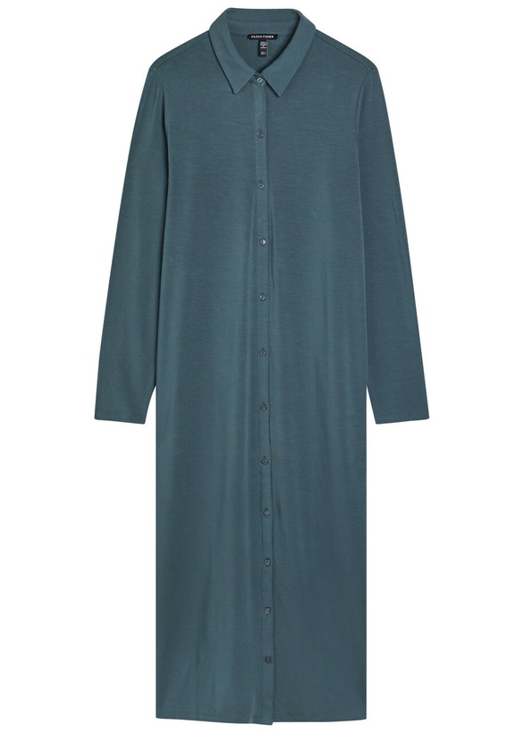 Photo: Eileen Fisher Stretch-jersey Midi Shirt Dress Blue