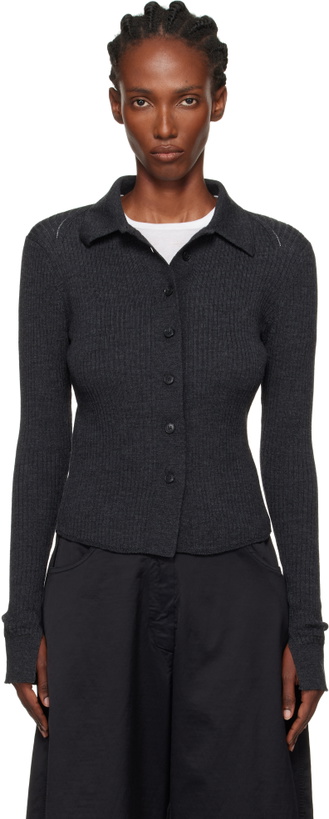 Photo: mfpen Gray Knitted Rib Cardigan