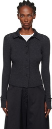 mfpen Gray Knitted Rib Cardigan