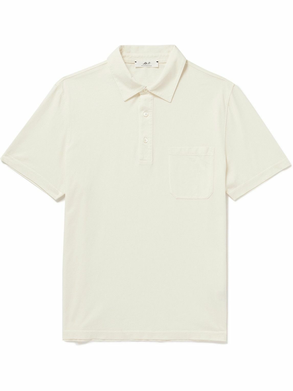 Mr P. - Garment-Dyed Cotton-Jersey Polo Shirt - White Mr P.