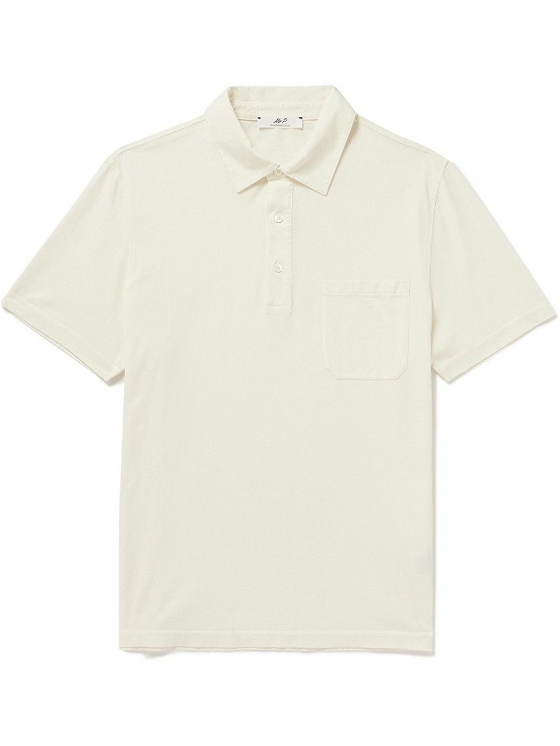 Photo: Mr P. - Garment-Dyed Cotton-Jersey Polo Shirt - White