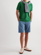 Incotex - Straight-Leg Cotton-Blend Seersucker Bermuda Shorts - Blue