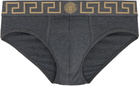 Versace Underwear Three-Pack Multicolor Greca Border Briefs