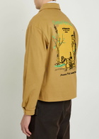 Bode Central Park Printed Twill Jacket Khaki