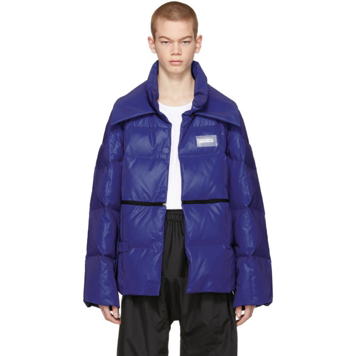 Off-White Blue Reflective Puffer Jacket Off-White