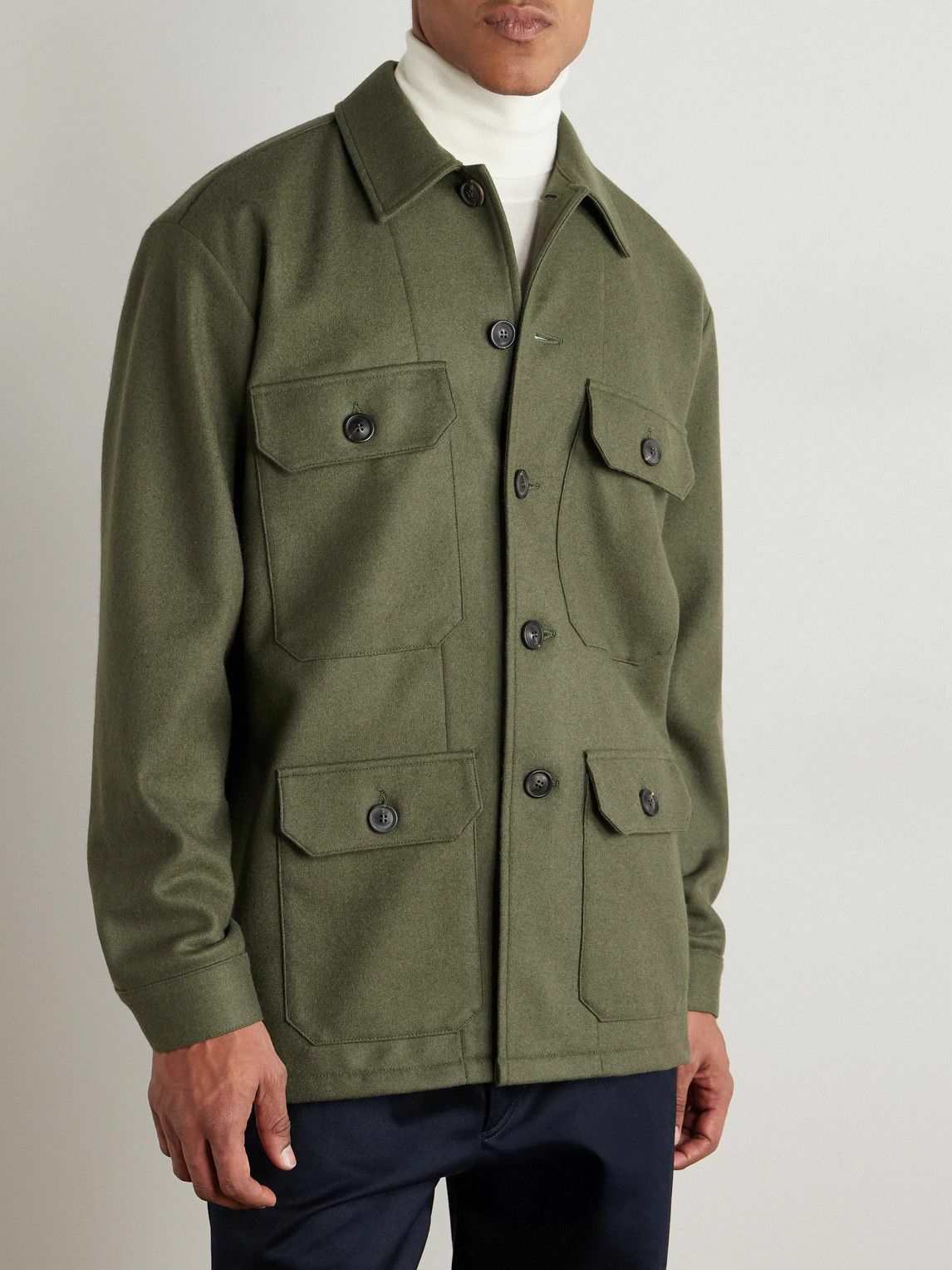 Ghiaia Cashmere - Wool-Flannel Jacket - Green