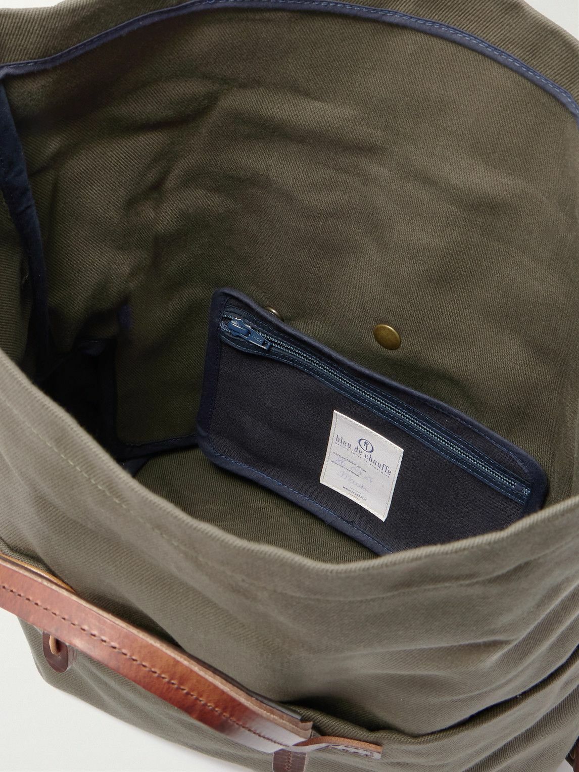 Bleu de Chauffe - Woody Business Leather-Trimmed Canvas Messenger Bag