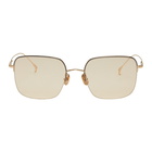 Issey Miyake Men Gold and Grey Square V Sunglasses