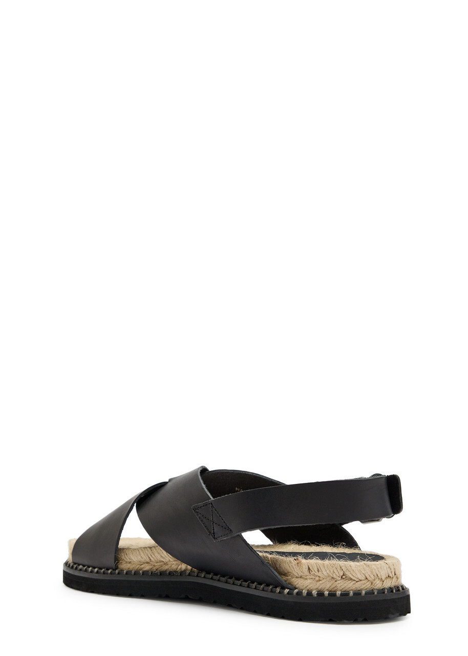 Castañer Tiago Leather Espadrille Sandals Black