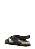 Castañer Tiago Leather Espadrille Sandals Black