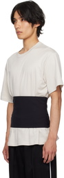 Mugler Taupe & Black Boxy Corset T-shirt