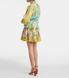 Alémais Printed colorblocked linen shirt dress