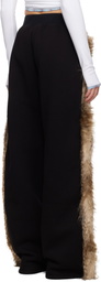 Chopova Lowena Black Faux-Fur Sweatpants
