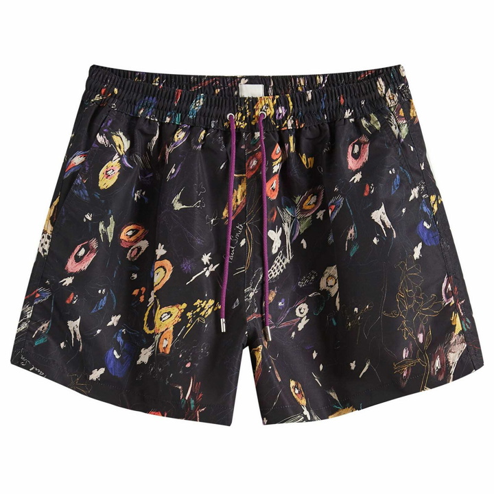 Photo: Paul Smith Men's Botanical Print Swim Shorts in Black