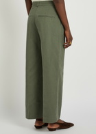 Anine Bing Belen Straight-leg Twill Trousers Dark Green