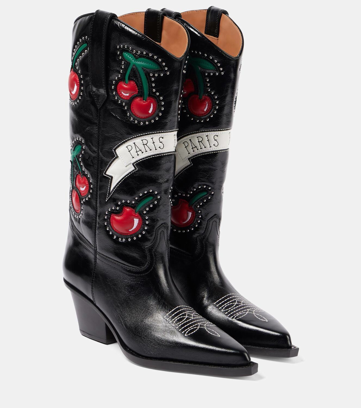 Paris Texas 60 patch-appliqué leather cowboy boots Paris Texas