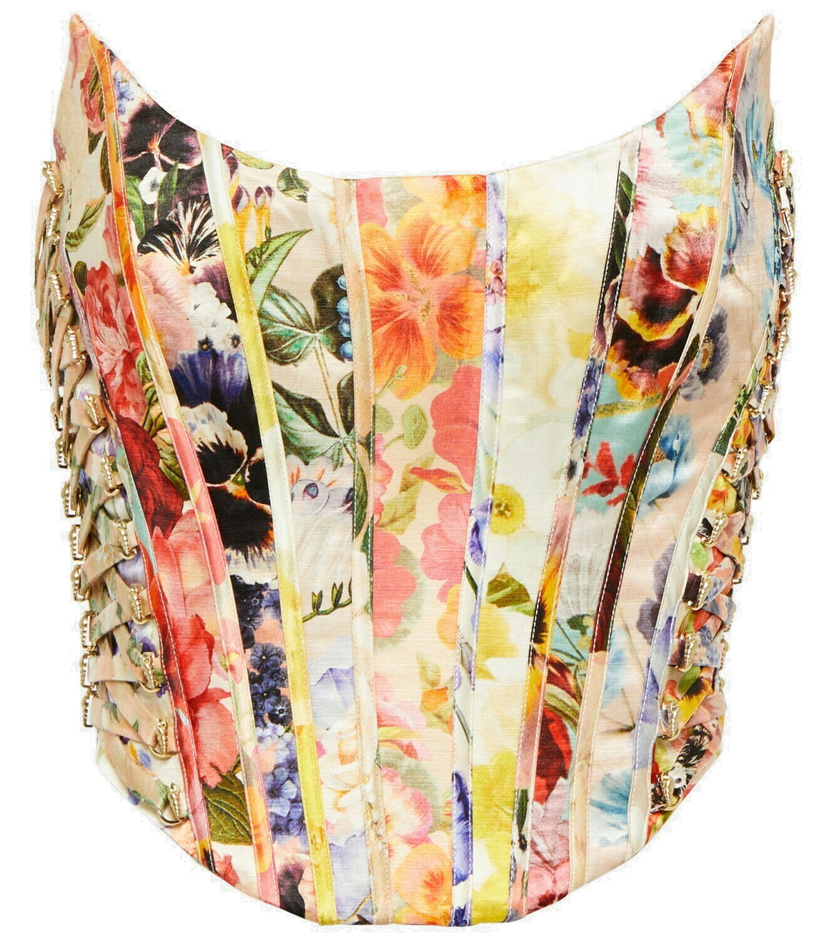 Zimmermann - Wonderland floral linen and silk bustier Zimmermann