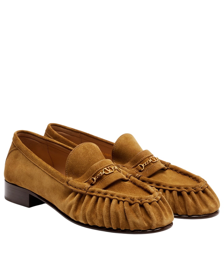 Photo: Valentino Garavani VLogo suede loafers