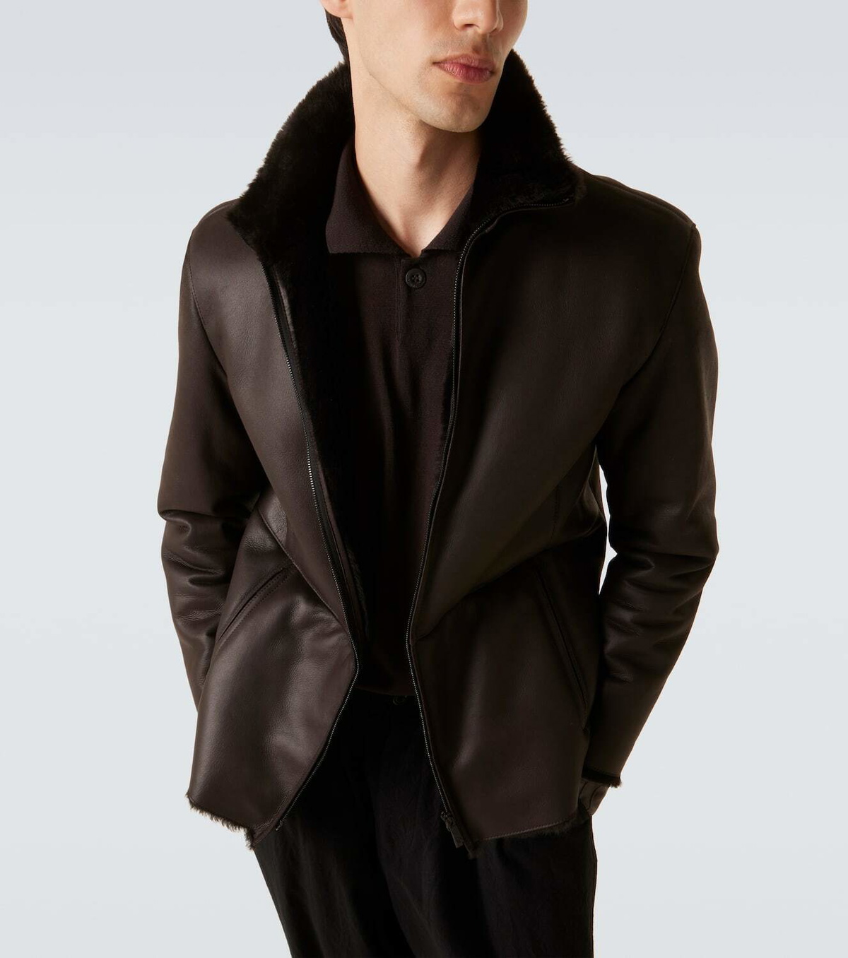 Giorgio Armani Shearling-lined leather jacket Giorgio Armani
