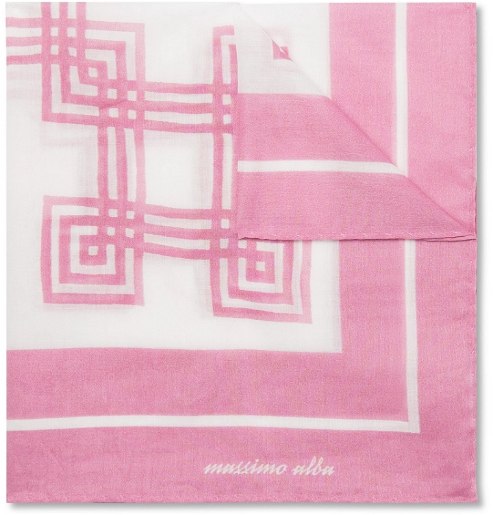 Photo: Massimo Alba - Printed Cotton Pocket Square - Pink