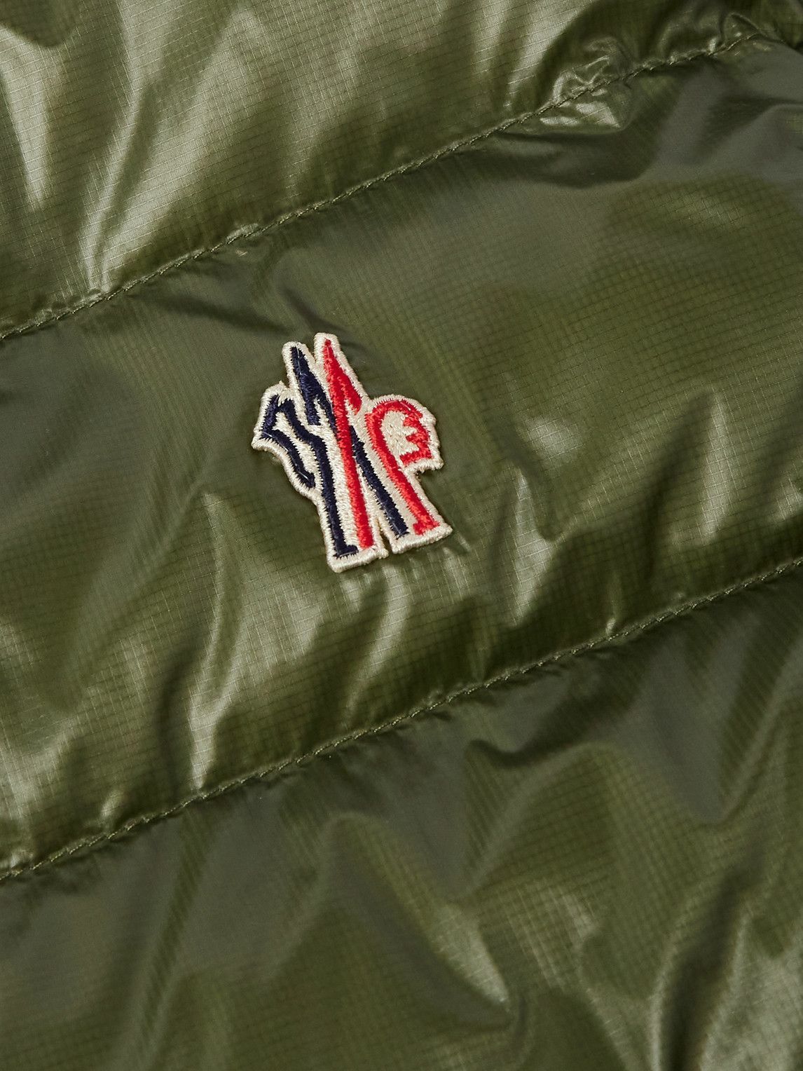 Moncler Grenoble - Logo-Appliquéd Mesh-Trimmed Quilted Ripstop and Stretch-Jersey Down Gilet - Green