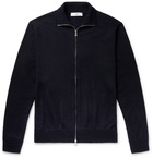 Mr P. - Merino Wool Zip-Up Cardigan - Blue