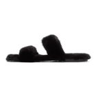 Saint Laurent Black Mink Bleach Slides