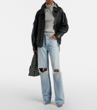Area Embellished cotton and cashmere turtleneck sweater