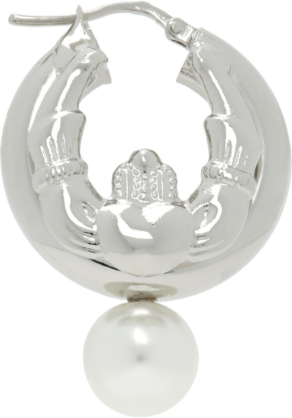 Photo: Simone Rocha Stacked Claddagh & Faux-Pearl Hoop Earring