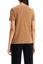 'S MAX MARA 'madera' embroidered pocket t-shirt Brown