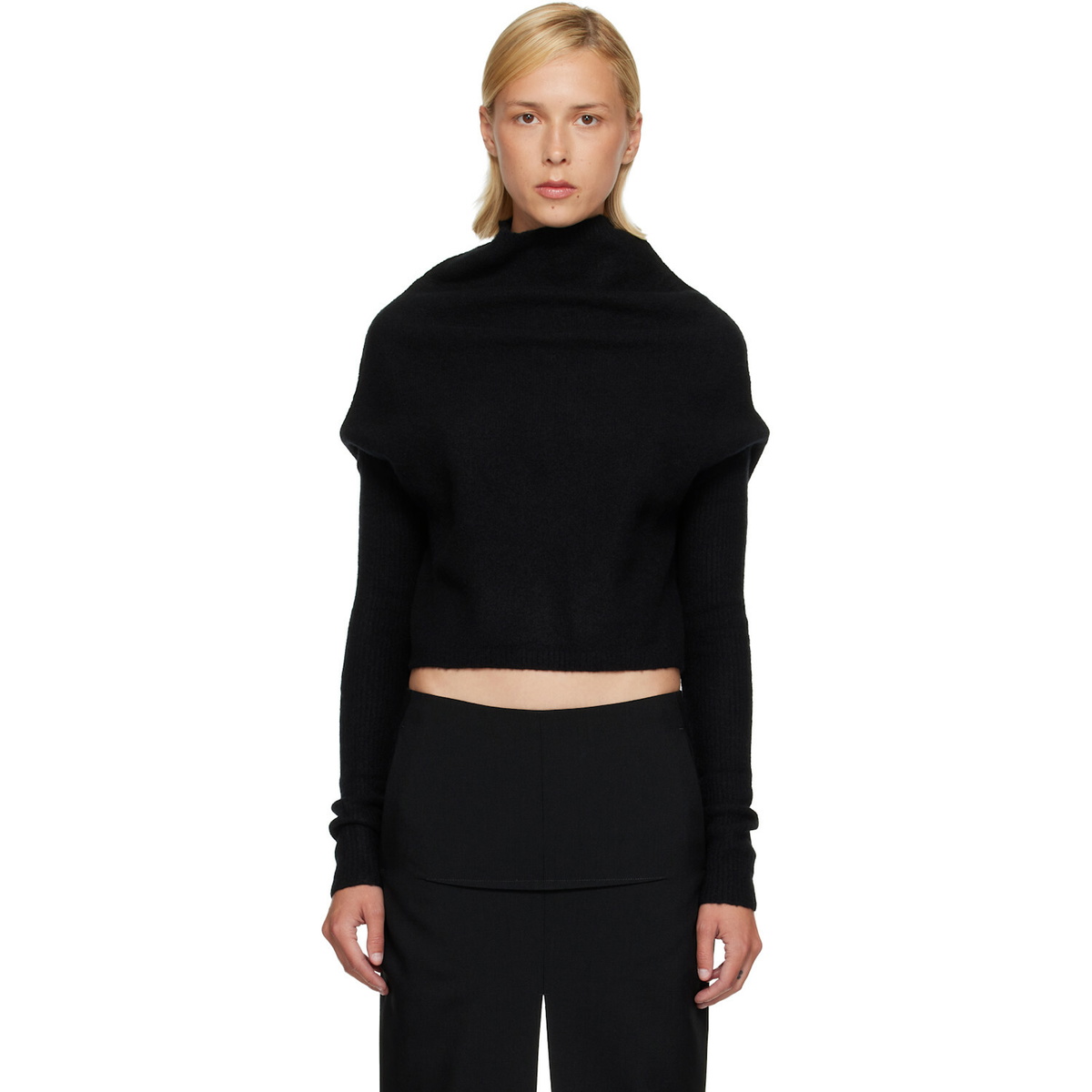 Rick Owens Black Tower LS Crater Sweater