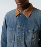RRL Stockton corduroy-trimmed denim jacket