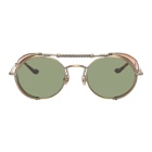 Matsuda Gold and Green 2809H Terminator Sunglasses