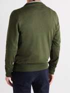 MR P. - Contrast-Trimmed Silk and Cotton-Blend Half-Zip Sweater - Green - XS